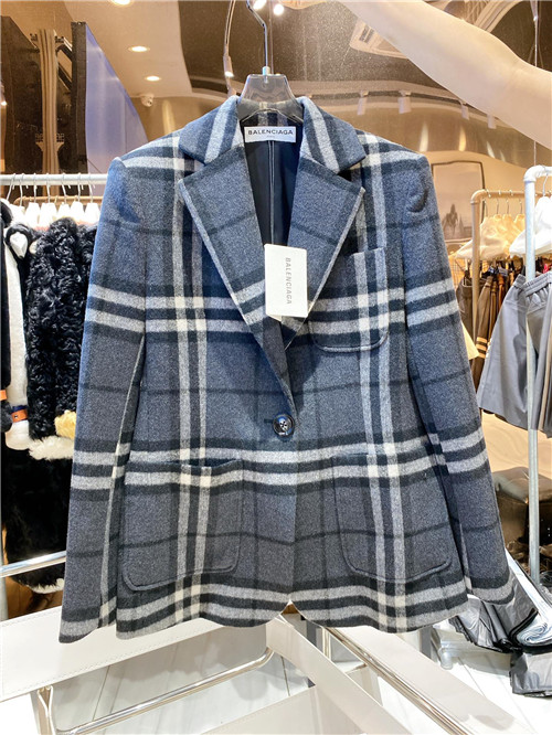 Balenciaga plaid suit jacket