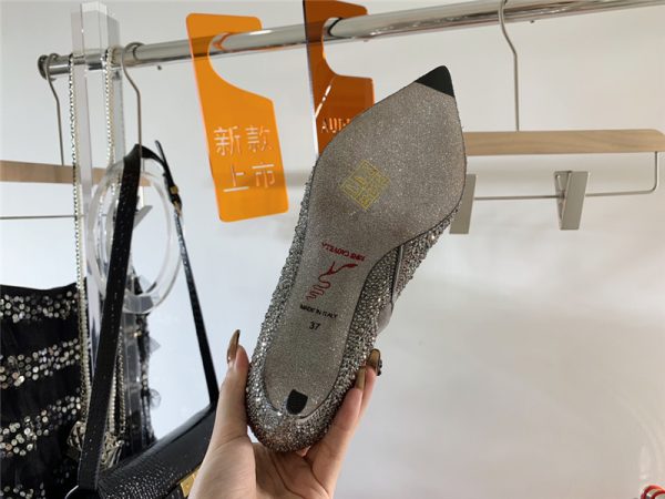 Rene Caovilla drilled pointed high heel boots - Image 6