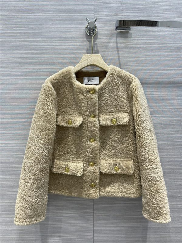 celine fur classic jacket coat
