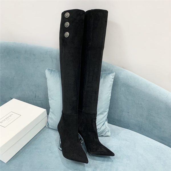 balmain logo letters long boots