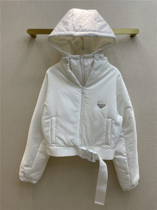 prada hooded short padded jacket