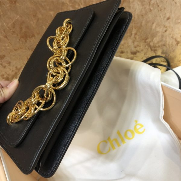 chloe drew bijou leather clutch bag black - Image 3