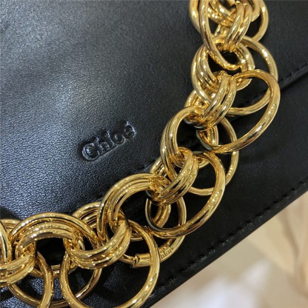 chloe drew bijou leather clutch bag black - Image 5