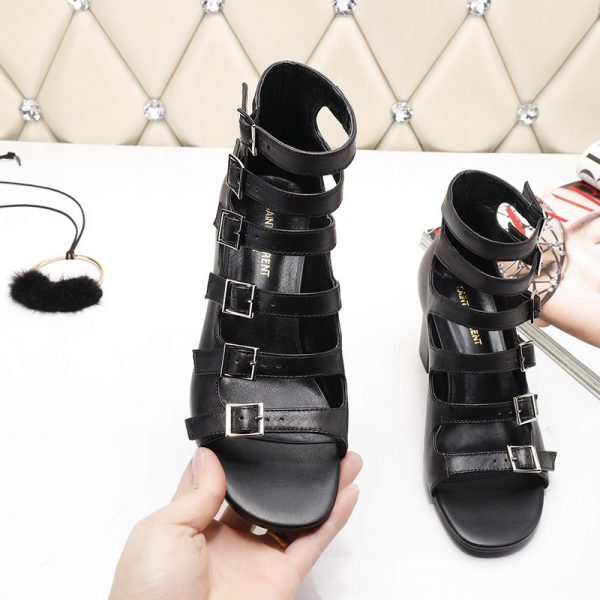 ysl roman sandals women black - Image 3